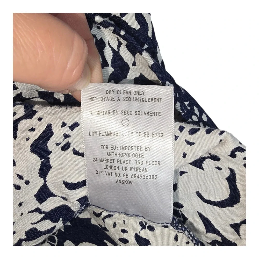 Anthropologie Sachin Babi Blue White Floral Skirt High-Low‎ Blue & White Size 4P